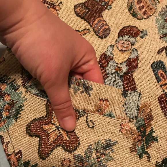 Christmas Snowman Santa Star Vest Vintage MNLY Beige Tan Claus EUC M - Picture 6 of 12